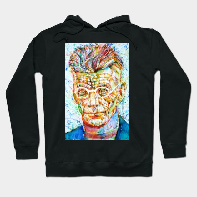 SAMUEL BECKETT colored pens portrait Hoodie by lautir